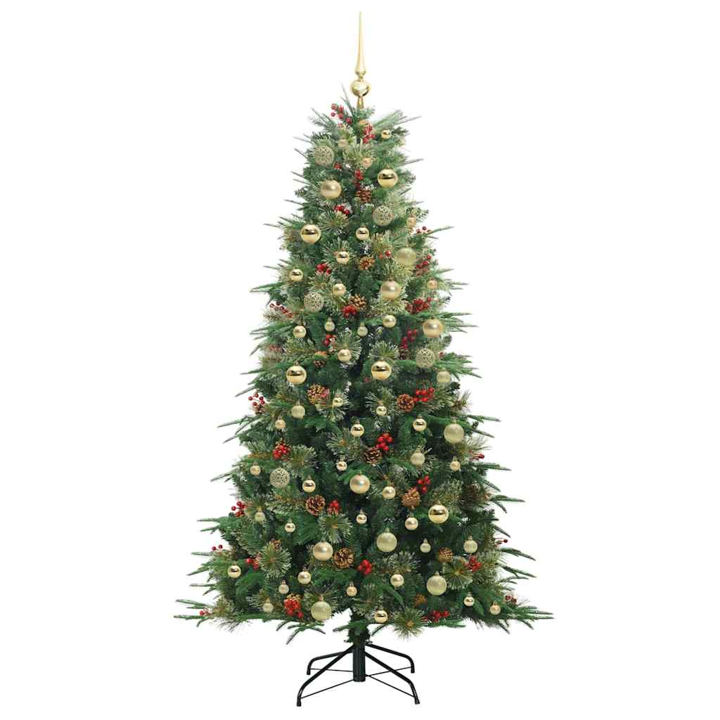 Kunstig sammensatt juletre med 300 LED grønn 180 cm PE og PVC