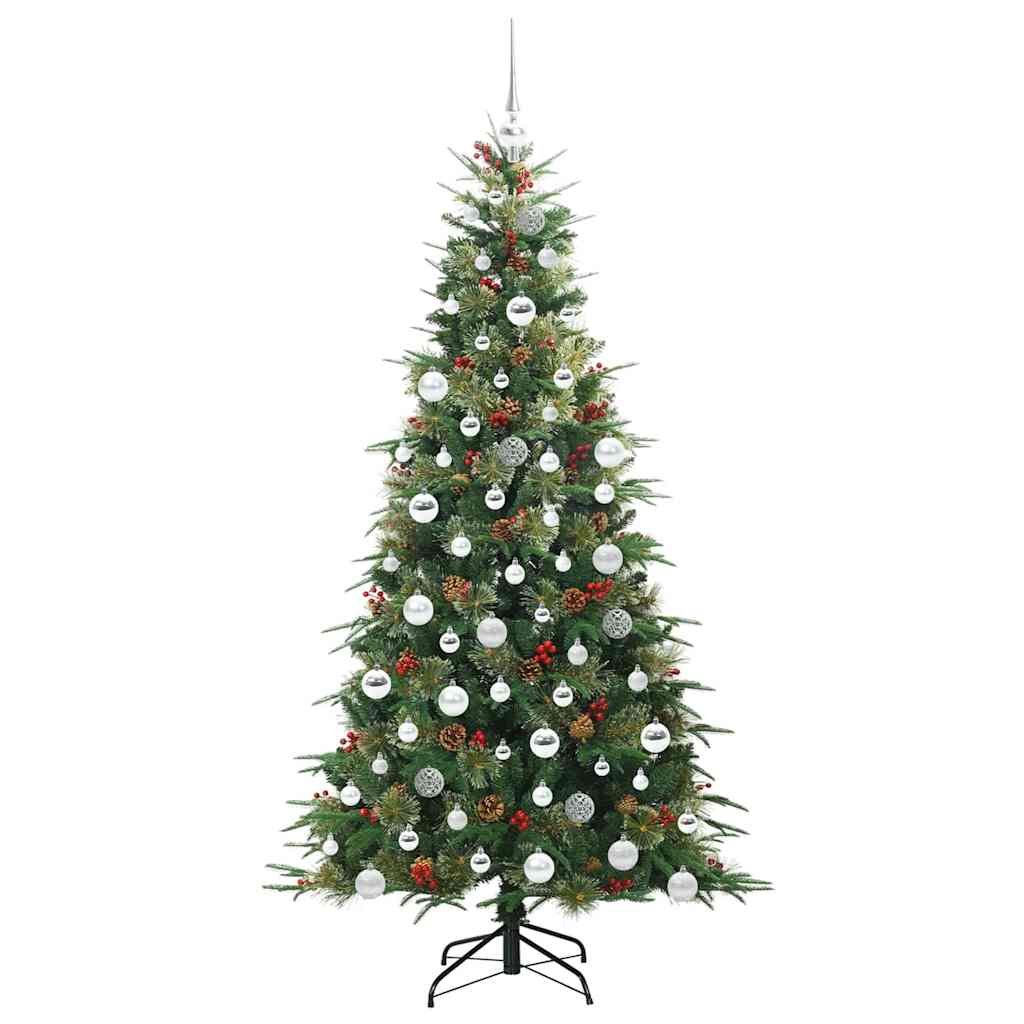 Kunstig sammensatt juletre med 300 LED grønn 180 cm PE og PVC