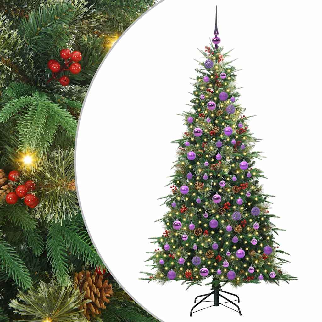 Kunstig sammensatt juletre med 300 LED grønn 180 cm PE og PVC