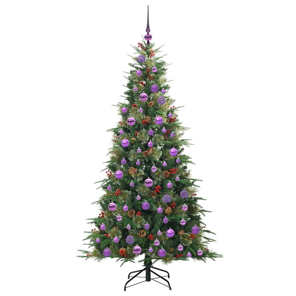 Kunstig sammensatt juletre med 300 LED grønn 180 cm PE og PVC