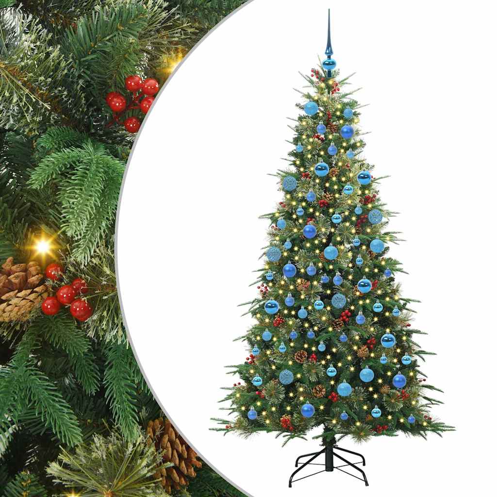 Kunstig sammensatt juletre med 300 LED grønn 180 cm PE og PVC