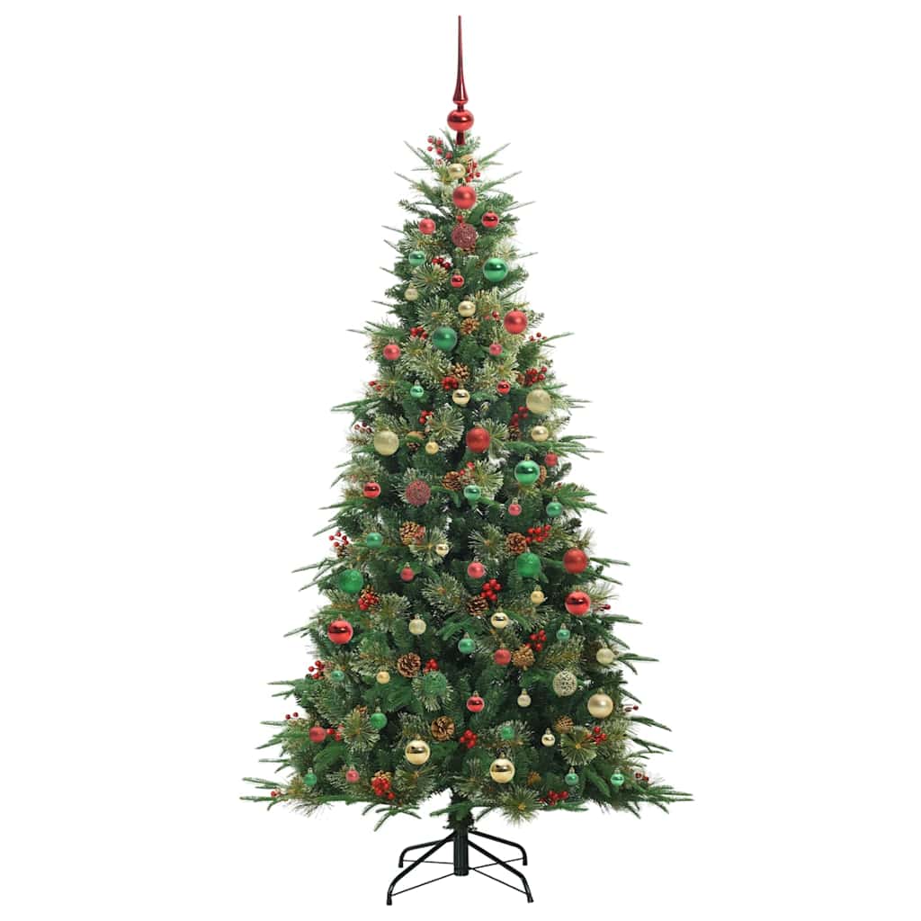 Kunstig sammensatt juletre med 300 LED grønn 180 cm PE og PVC