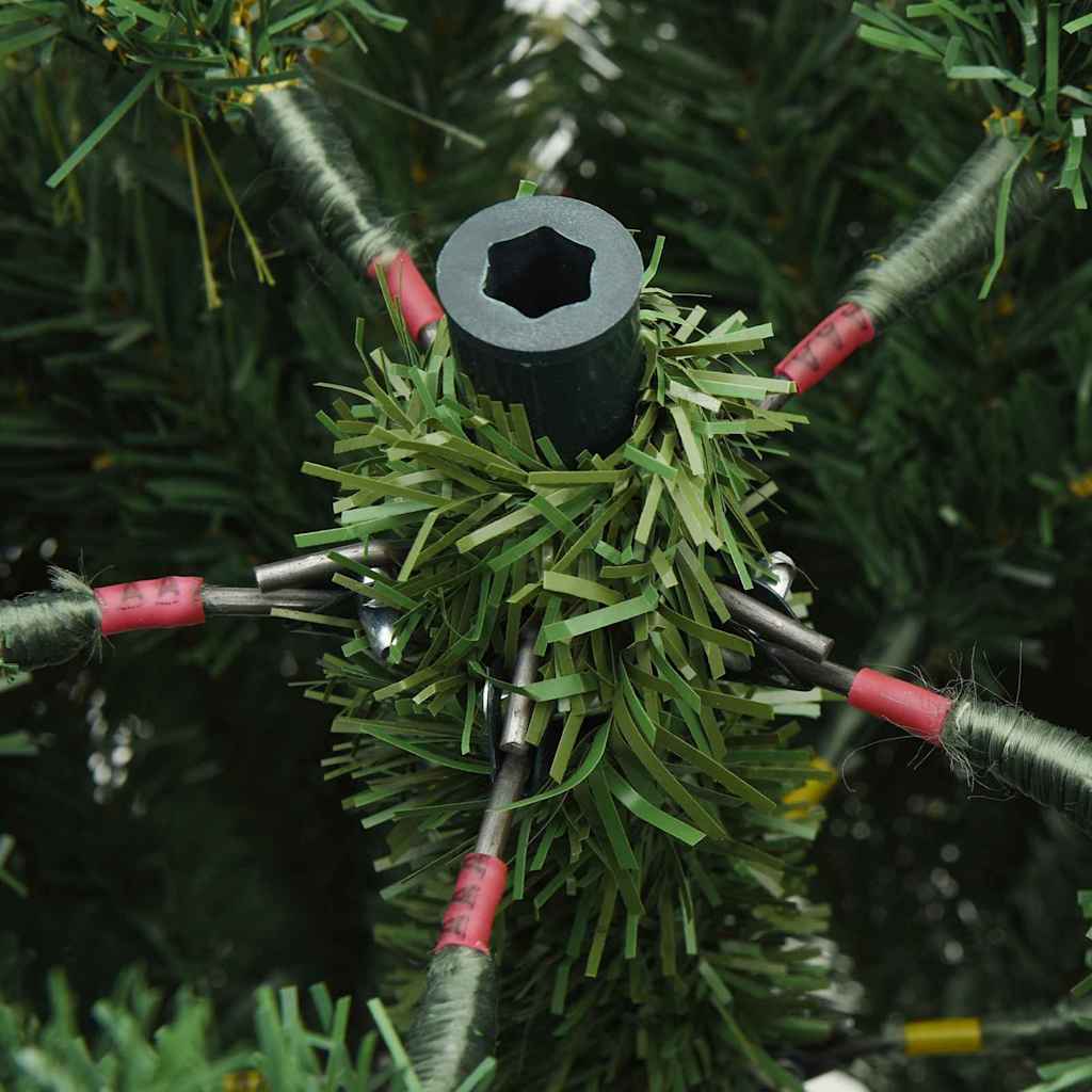 Kunstig sammensatt juletre med 300 LED grønn 210 cm PE og PVC