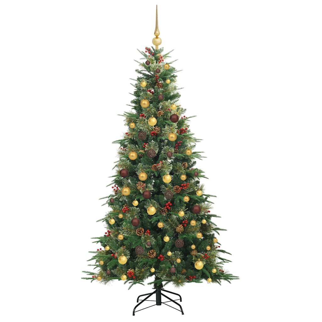 Kunstig sammensatt juletre med 300 LED grønn 210 cm PE og PVC
