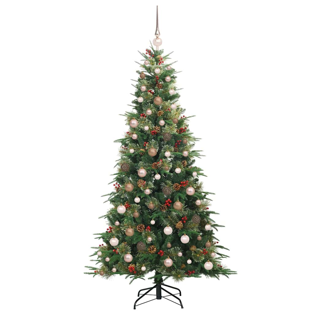 Kunstig sammensatt juletre med 300 LED grønn 210 cm PE og PVC