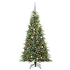 Kunstig sammensatt juletre med 300 LED grønn 210 cm PE og PVC