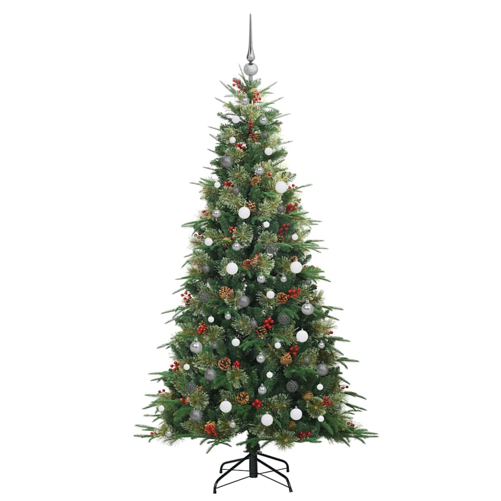 Kunstig sammensatt juletre med 300 LED grønn 210 cm PE og PVC