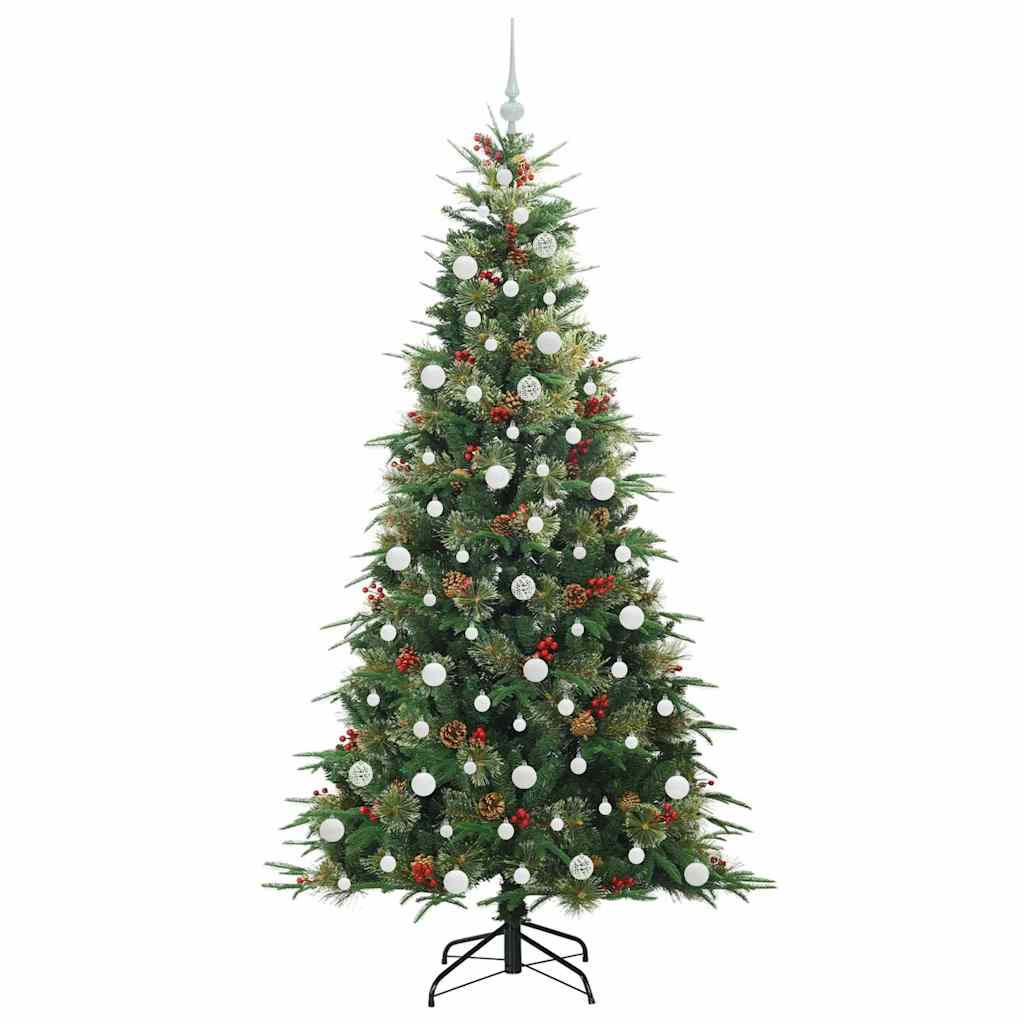 Kunstig sammensatt juletre med 300 LED grønn 210 cm PE og PVC