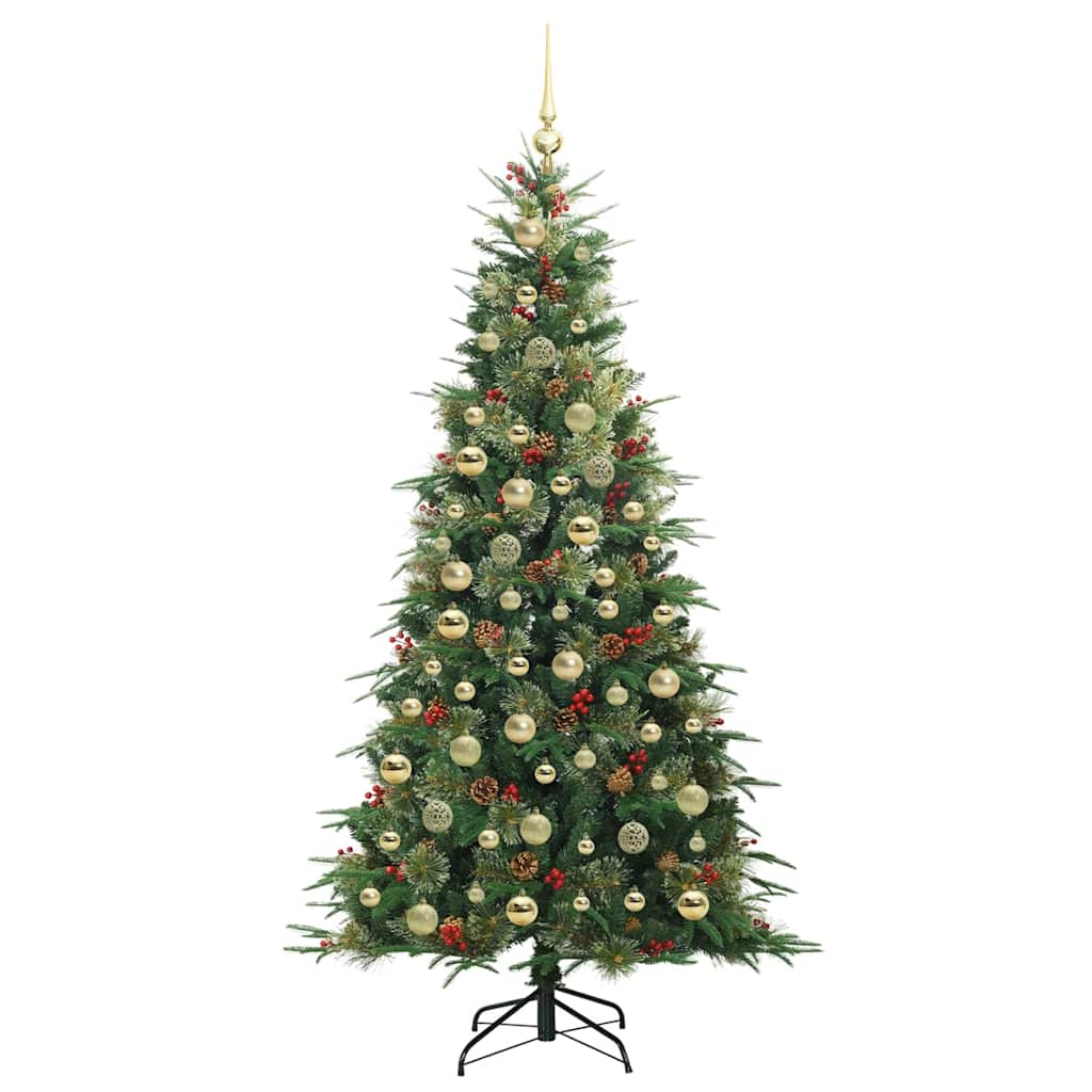Kunstig sammensatt juletre med 300 LED grønn 210 cm PE og PVC