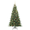 Kunstig sammensatt juletre med 300 LED grønn 210 cm PE og PVC