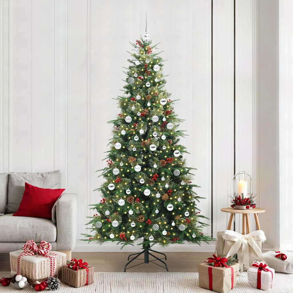 Kunstig sammensatt juletre med 300 LED grønn 210 cm PE og PVC