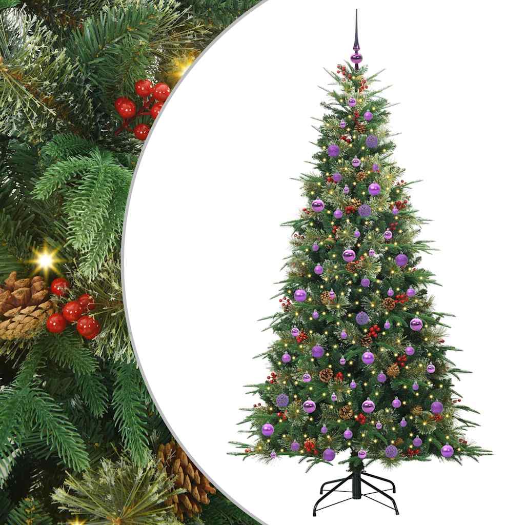 Kunstig sammensatt juletre med 300 LED grønn 210 cm PE og PVC