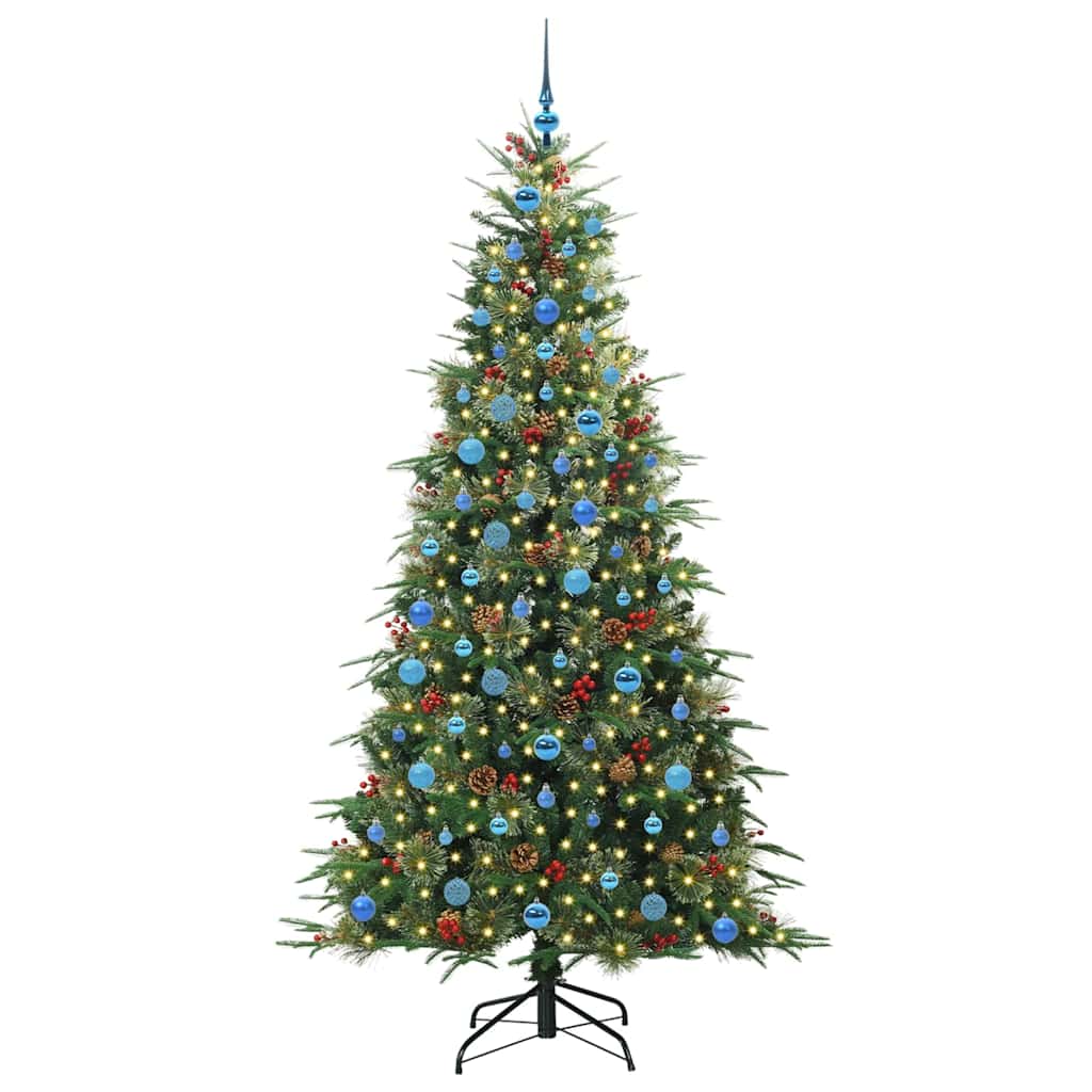 Kunstig sammensatt juletre med 300 LED grønn 210 cm PE og PVC