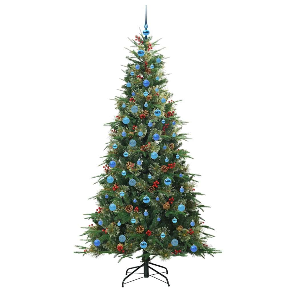 Kunstig sammensatt juletre med 300 LED grønn 210 cm PE og PVC