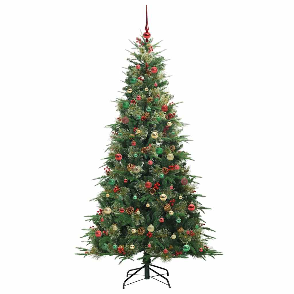 Kunstig sammensatt juletre med 300 LED grønn 210 cm PE og PVC