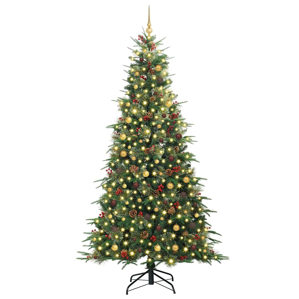 Kunstig sammensatt juletre med 300 LED grønn 240 cm PE og PVC