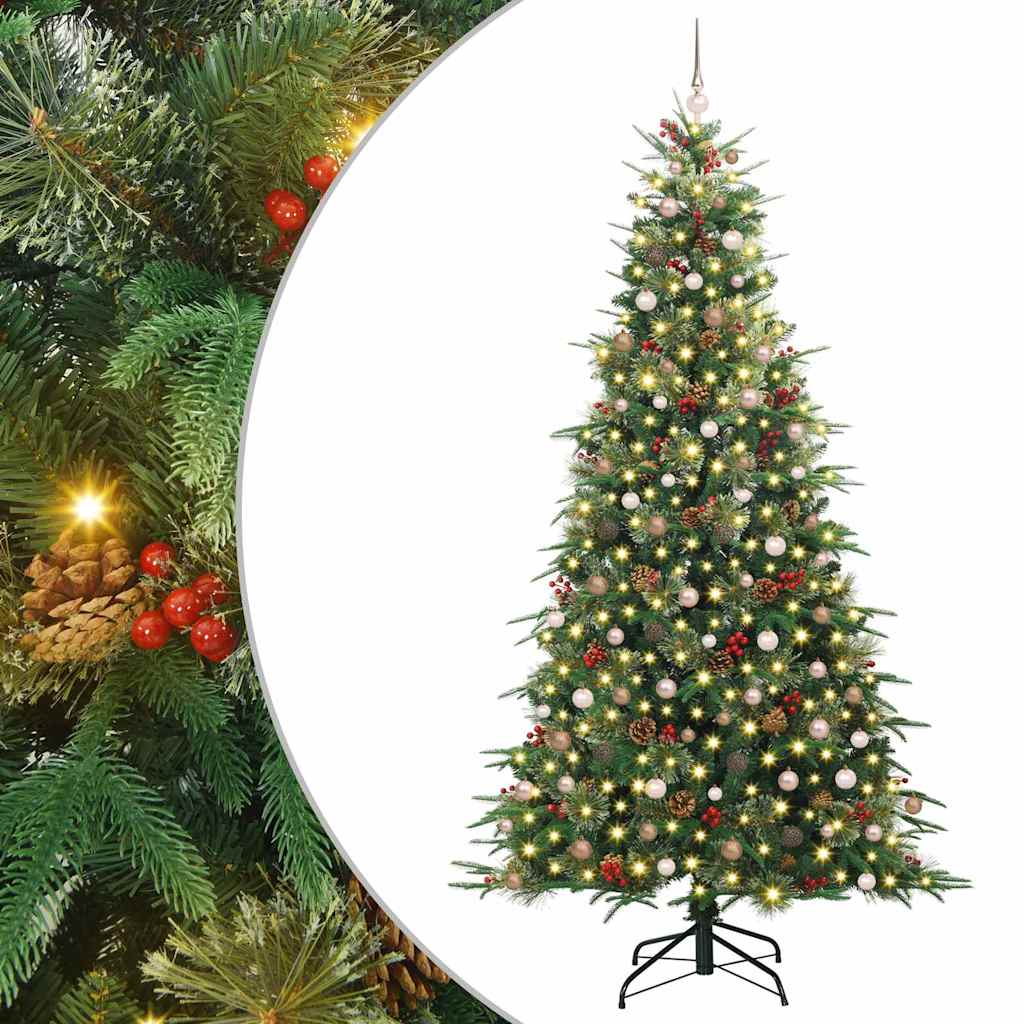 Kunstig sammensatt juletre med 300 LED grønn 240 cm PE og PVC