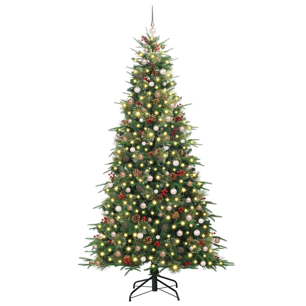 Kunstig sammensatt juletre med 300 LED grønn 240 cm PE og PVC