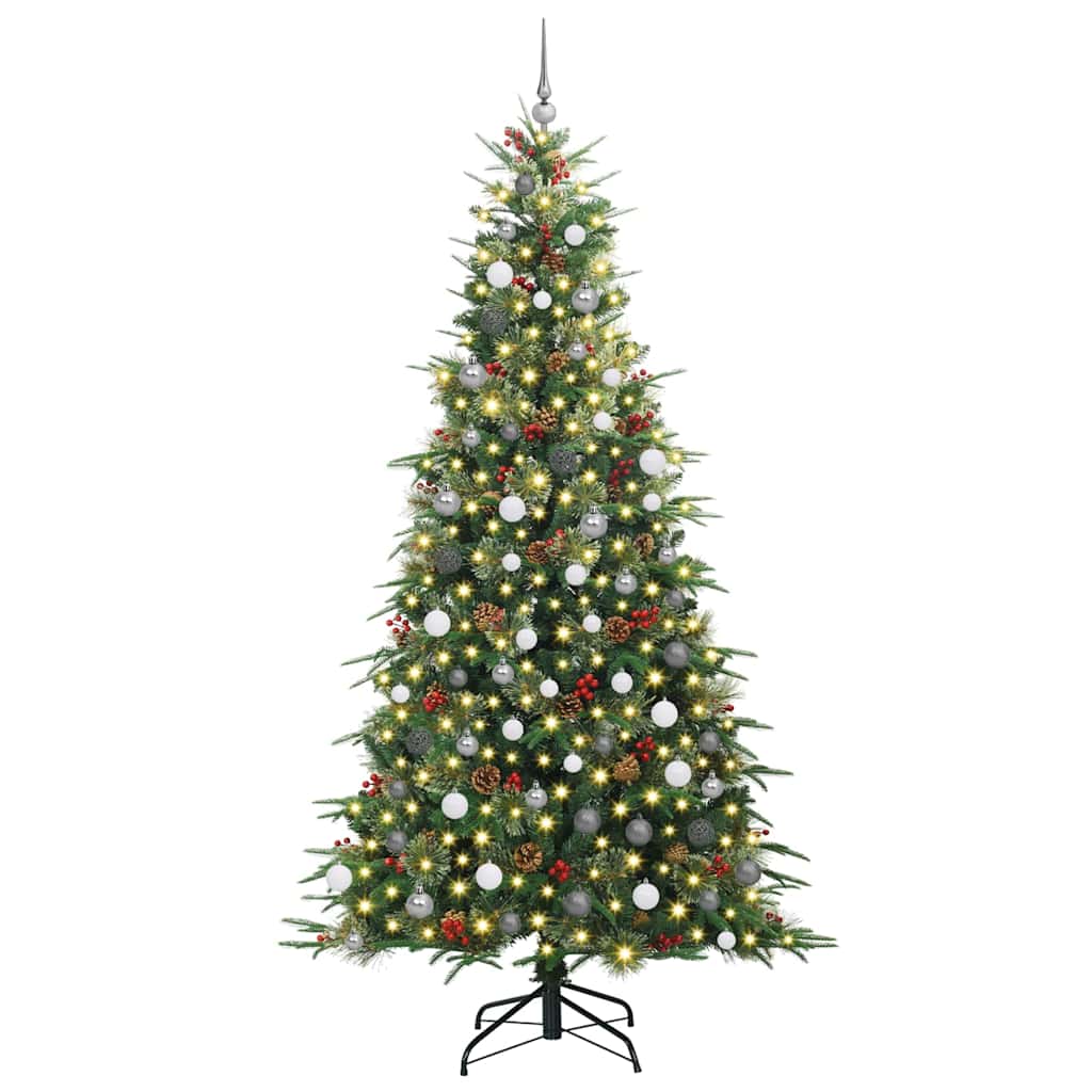 Kunstig sammensatt juletre med 300 LED grønn 240 cm PE og PVC
