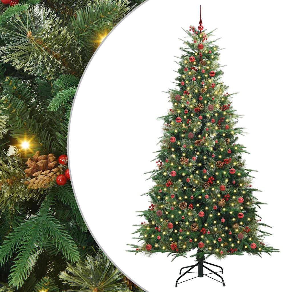 Kunstig sammensatt juletre med 300 LED grønn 240 cm PE og PVC