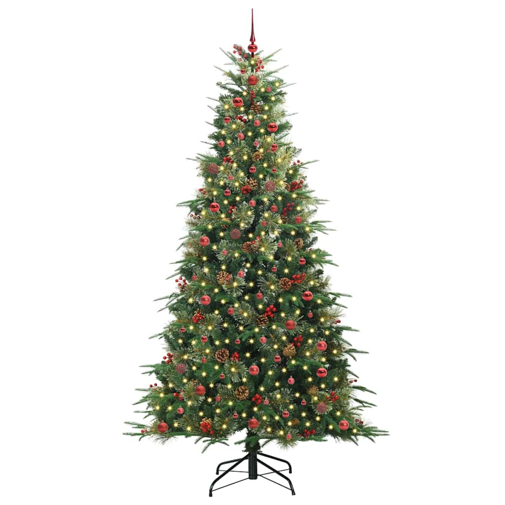 Kunstig sammensatt juletre med 300 LED grønn 240 cm PE og PVC