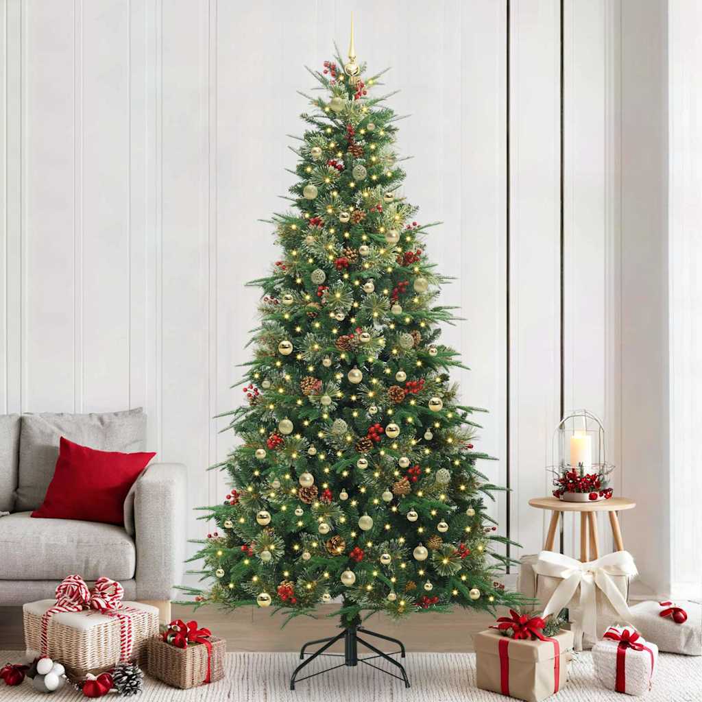 Kunstig sammensatt juletre med 300 LED grønn 240 cm PE og PVC