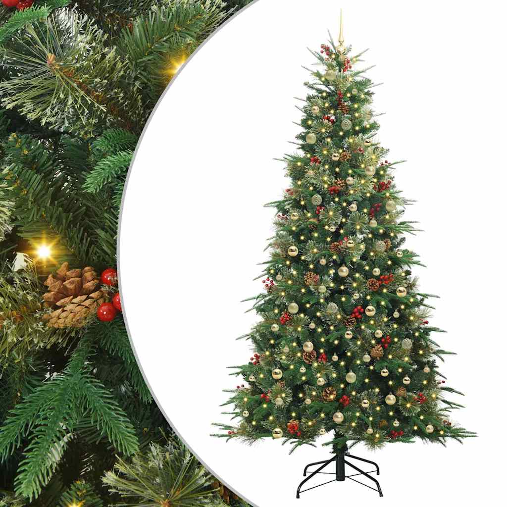 Kunstig sammensatt juletre med 300 LED grønn 240 cm PE og PVC