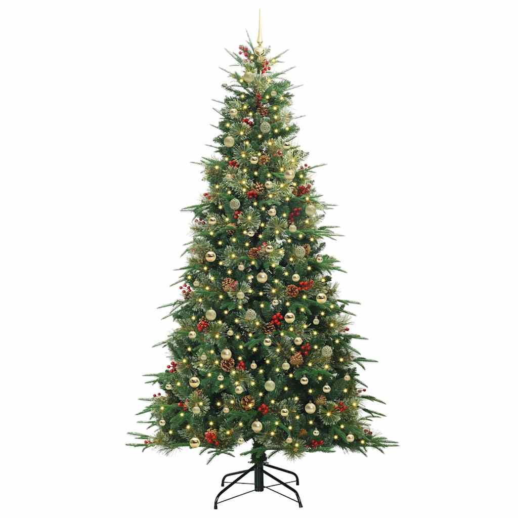 Kunstig sammensatt juletre med 300 LED grønn 240 cm PE og PVC
