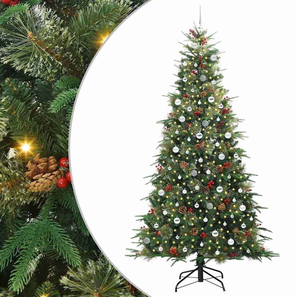 Kunstig sammensatt juletre med 300 LED grønn 240 cm PE og PVC