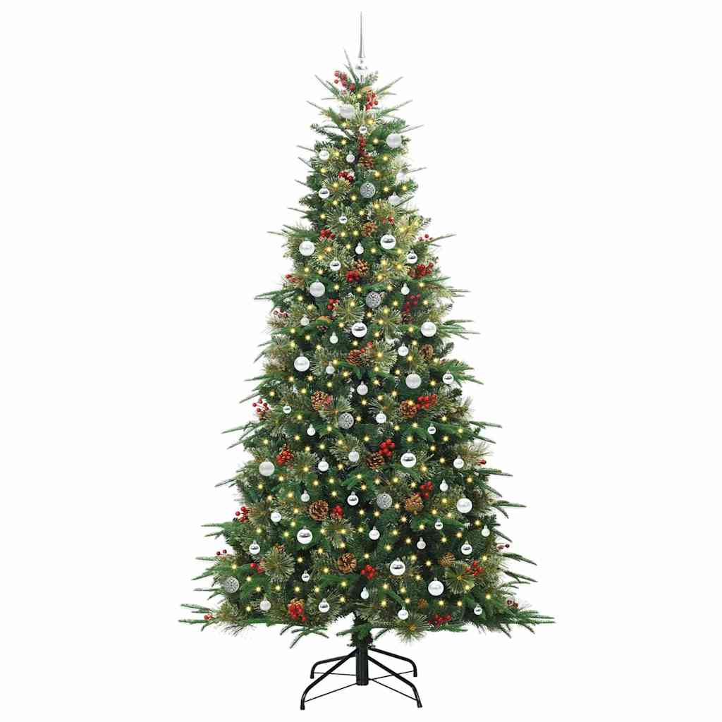 Kunstig sammensatt juletre med 300 LED grønn 240 cm PE og PVC