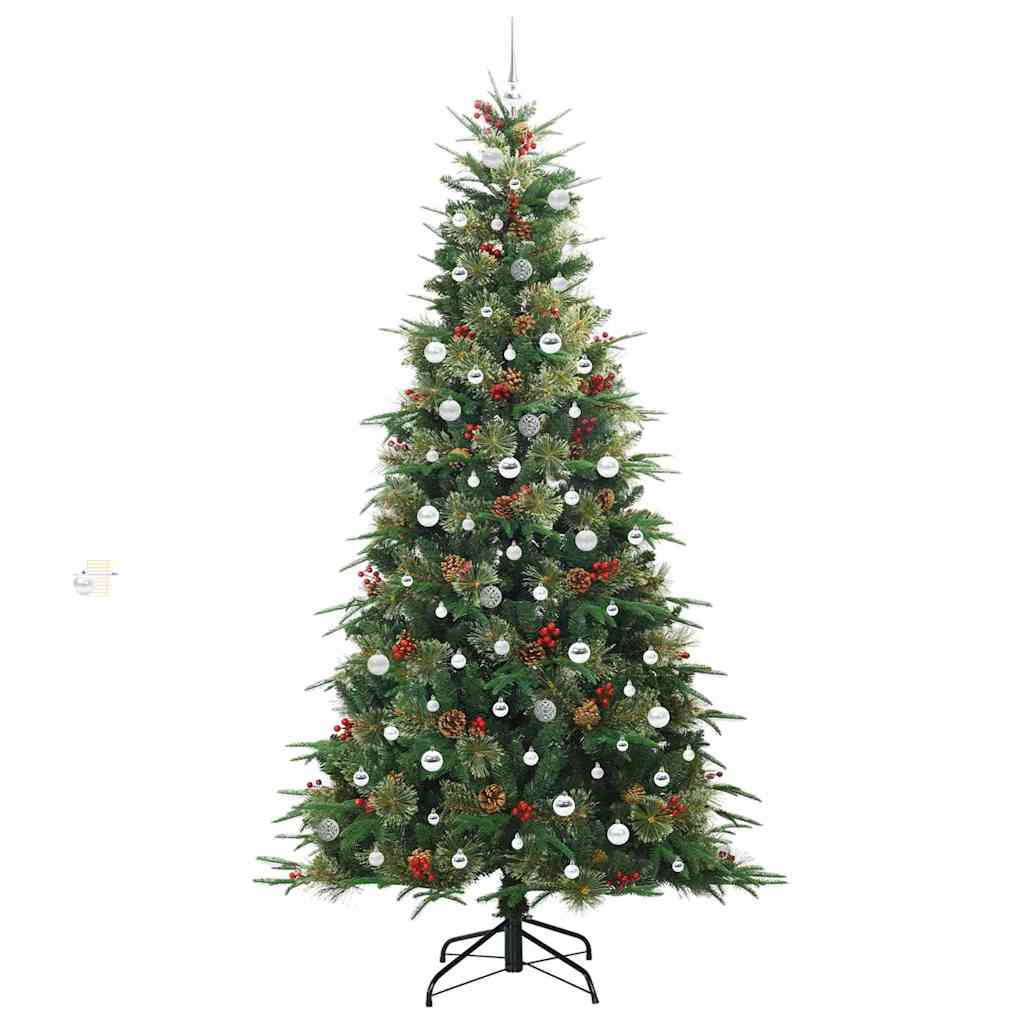 Kunstig sammensatt juletre med 300 LED grønn 240 cm PE og PVC