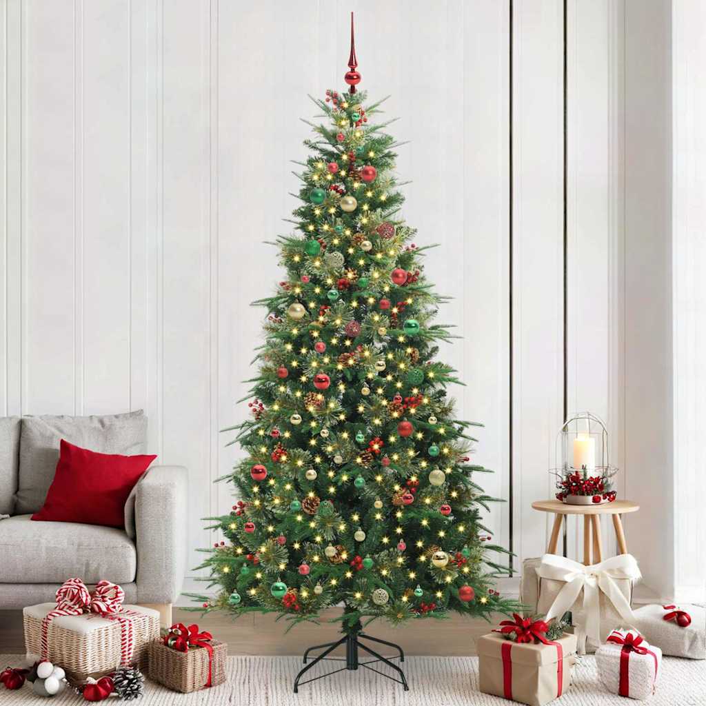 Kunstig sammensatt juletre med 300 LED grønn 240 cm PE og PVC