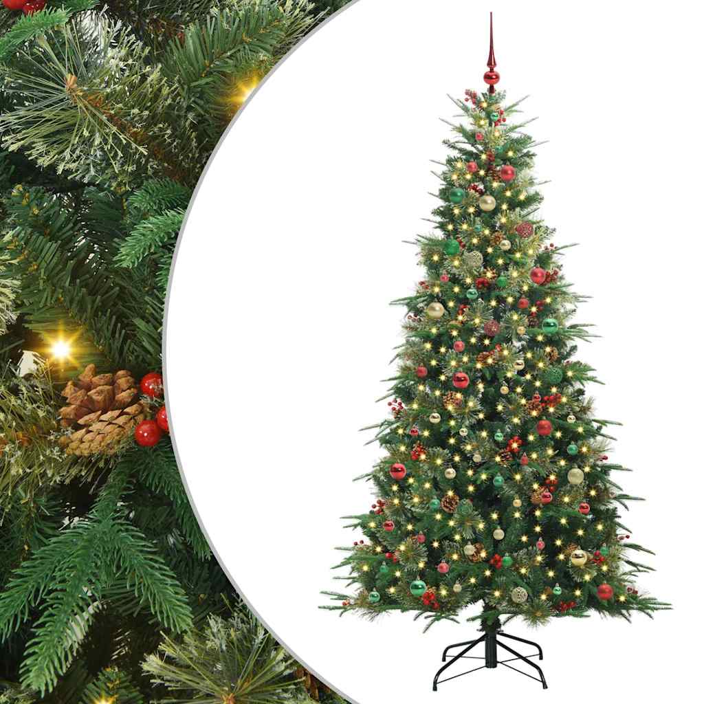 Kunstig sammensatt juletre med 300 LED grønn 240 cm PE og PVC