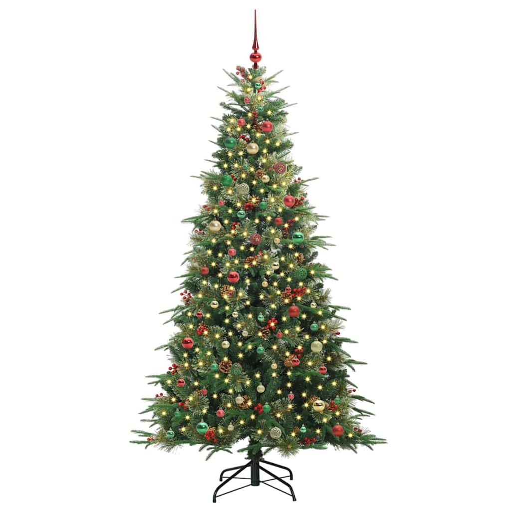 Kunstig sammensatt juletre med 300 LED grønn 240 cm PE og PVC