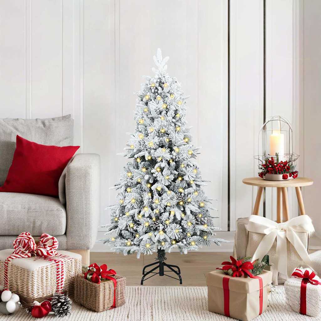 Kunstig sammensatt juletre med 150 LED grønn 120 cm PE og PVC