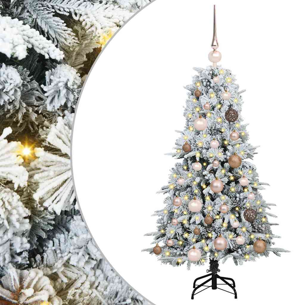Kunstig sammensatt juletre med 150 LED grønn 120 cm PE og PVC
