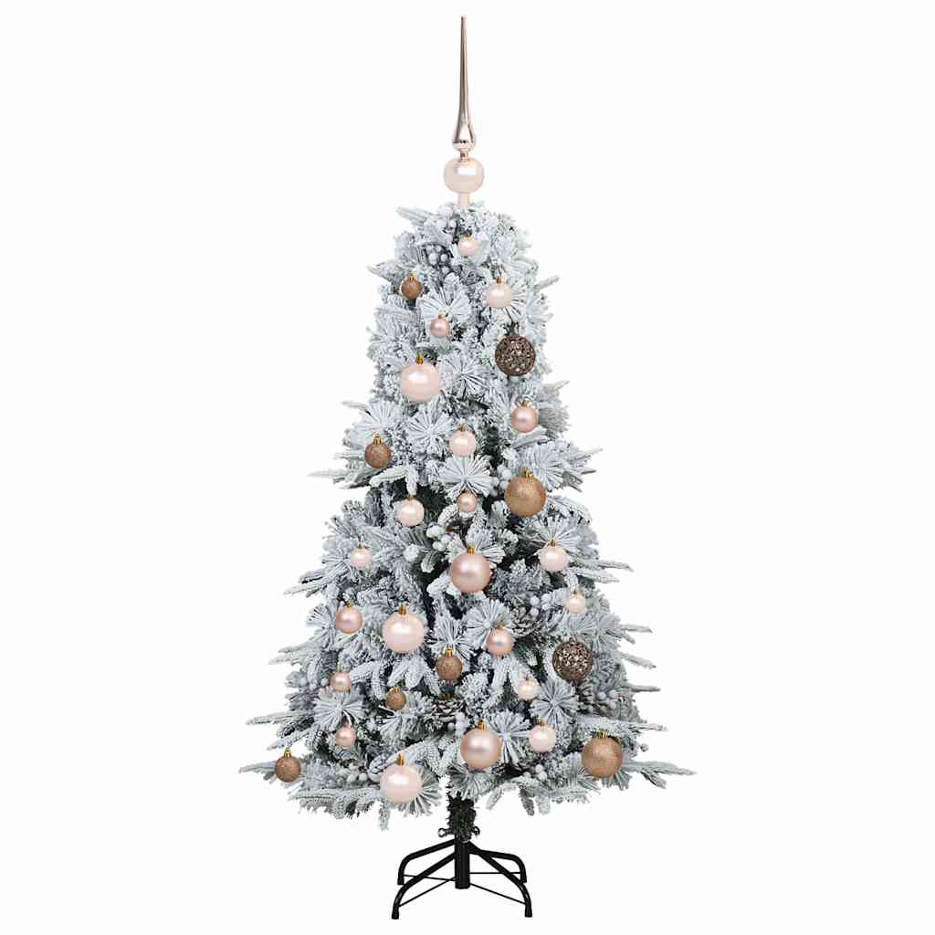 Kunstig sammensatt juletre med 150 LED Hvit 120 cm PE og PVC