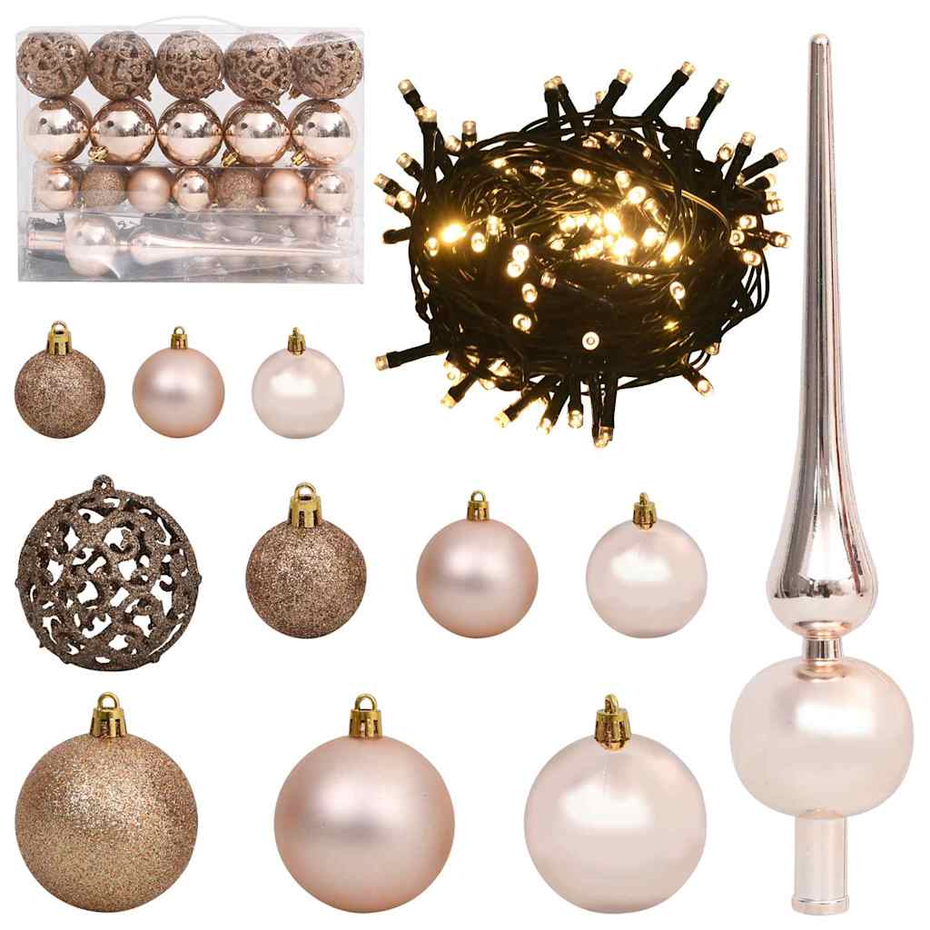 Kunstig sammensatt juletre med 150 LED Hvit 120 cm PE og PVC