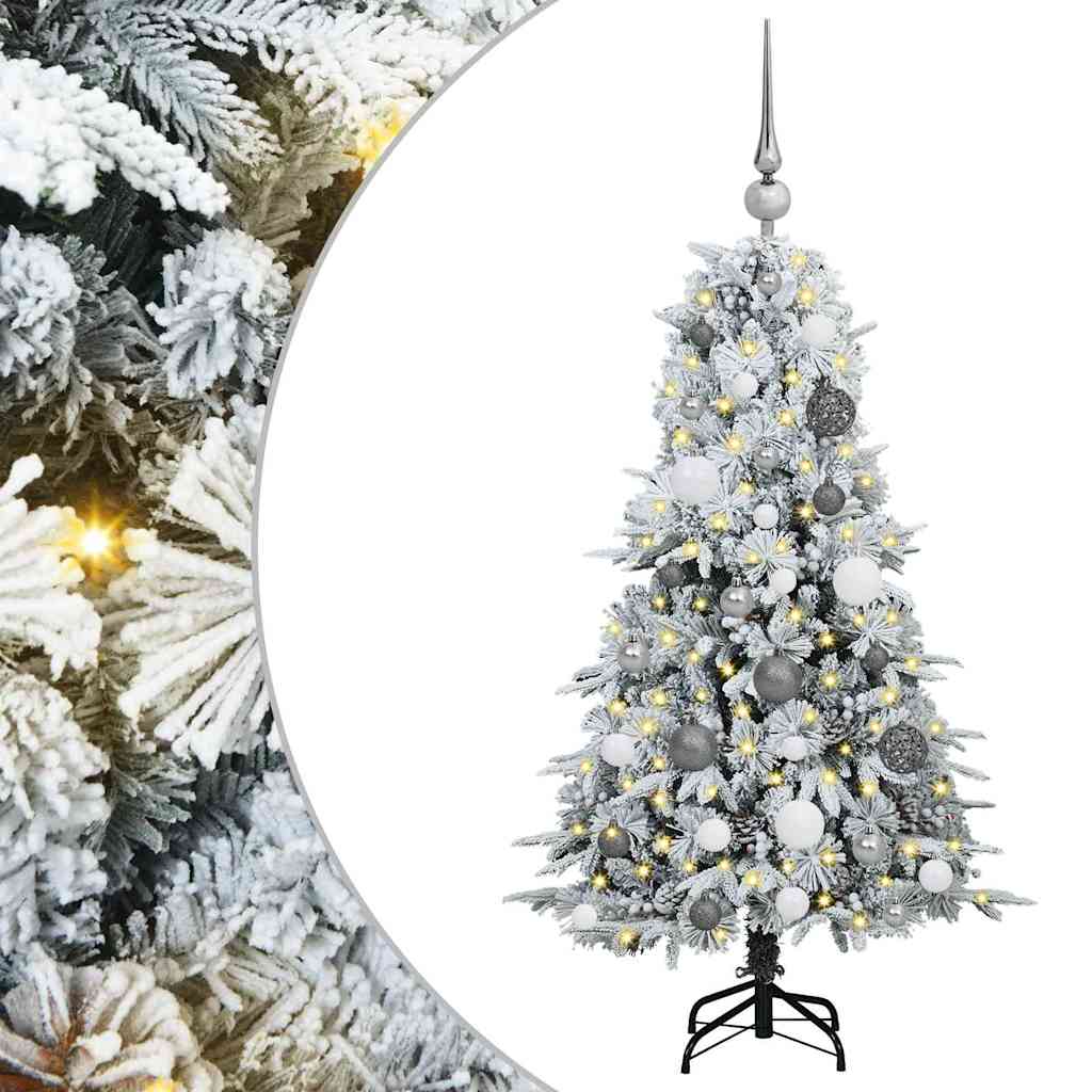 Kunstig sammensatt juletre med 150 LED grønn 120 cm PE og PVC