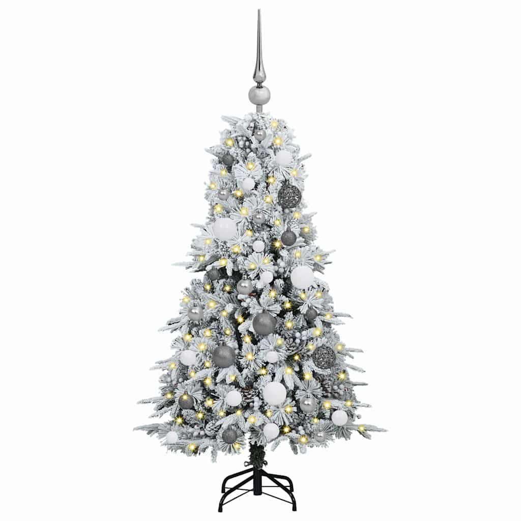 Kunstig sammensatt juletre med 150 LED grønn 120 cm PE og PVC