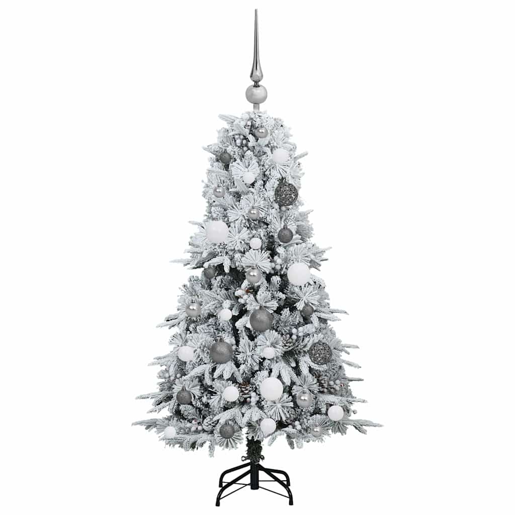 Kunstig sammensatt juletre med 150 LED grønn 120 cm PE og PVC