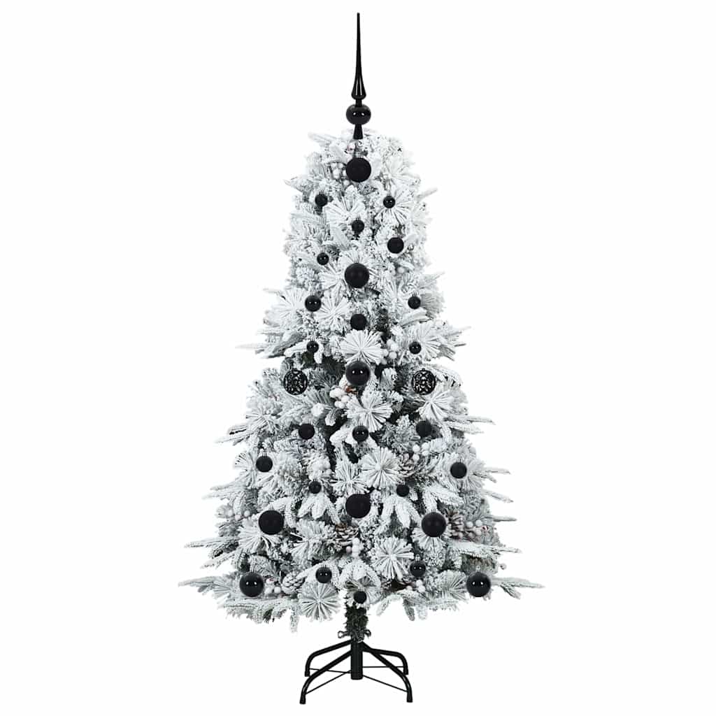Kunstig sammensatt juletre med 150 LED Hvit 120 cm PE og PVC