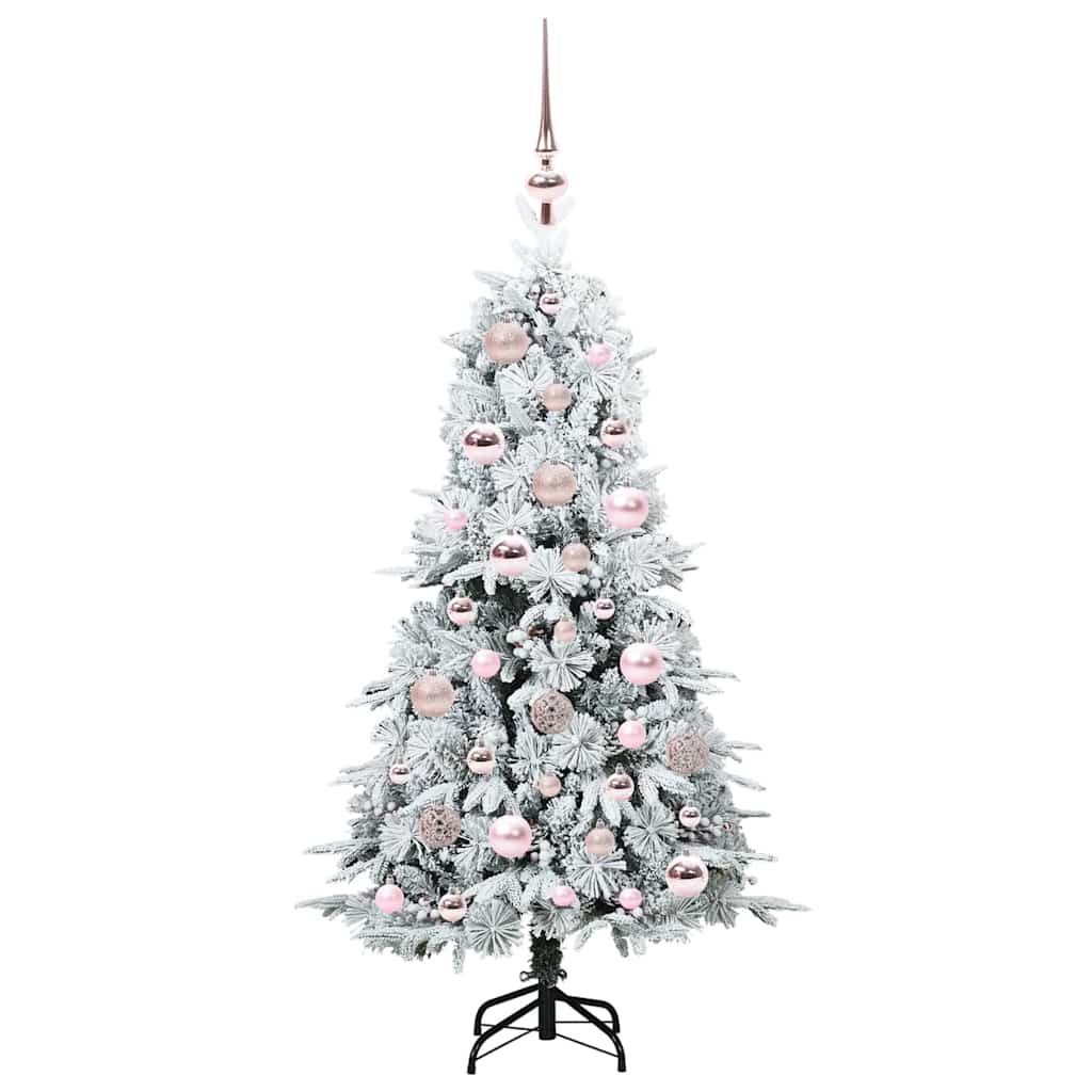 Kunstig sammensatt juletre med 150 LED Hvit 120 cm PE og PVC
