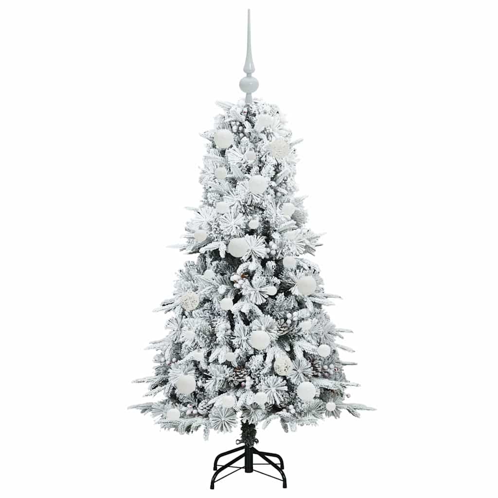 Kunstig sammensatt juletre med 150 LED Hvit 120 cm PE og PVC