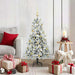 Kunstig sammensatt juletre med 150 LED Hvit 120 cm PE og PVC