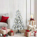 Kunstig sammensatt juletre med 150 LED Hvit 120 cm PE og PVC