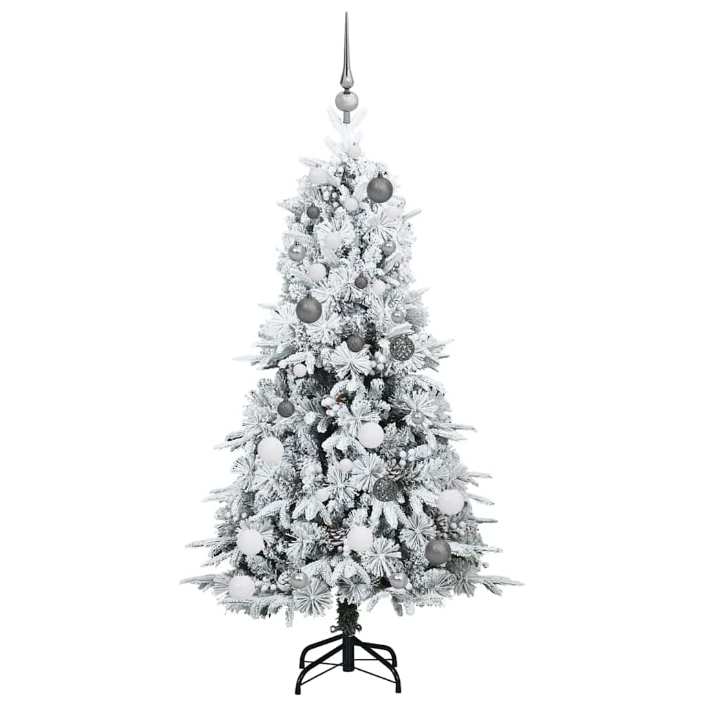 Kunstig sammensatt juletre med 150 LED grønn 150 cm PE og PVC