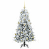 Kunstig sammensatt juletre med 150 LED grønn 150 cm PE og PVC