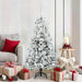 Kunstig sammensatt juletre med 150 LED Hvit 150 cm PE og PVC
