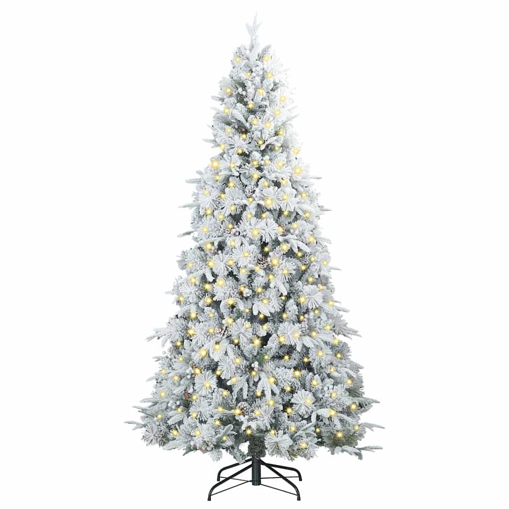 Kunstig sammensatt juletre med 300 LED Hvit 180 cm PE og PVC